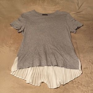 Banana Republic Gray Accordian Pleat T-shirt
